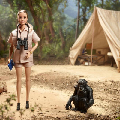 Lanzan Barbie de la doctora Jane Goodall y el chimpancé David Greybird